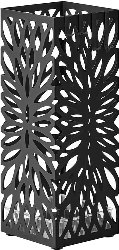 MAZAZU - Paraplustandaard - Zwart - 4 haken - Uitneembare Wateropvangbak - 15.5x15.5x41