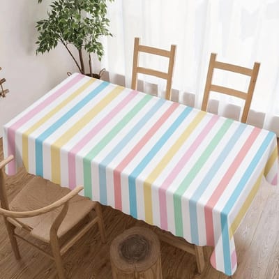Pastel Gestreept Rechthoekig Tafelkleed voor Tafeldecoratie Feest Waterdicht Herbruikbaar Tafelkleed voor Tafel Bruiloftsbanket 100x160cm
