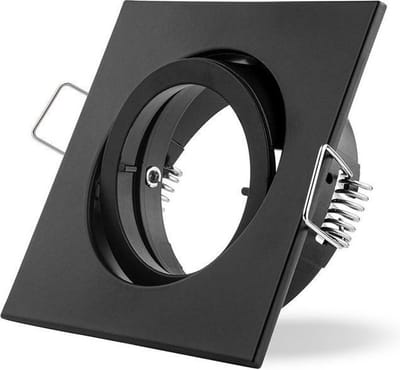 LEDmaxx Inbouwspot vierkant zwart kantelbaar bajonetsluiting voor GU10 | zaagmaat 68mm | GU10 | Max 1x50W exclusief