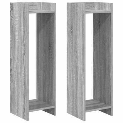 vidaXL - Plantenstand - 2 - st - Grijs - Sonoma - 30 - x - 30 - x - 100 - cm - Bewerkt - hout