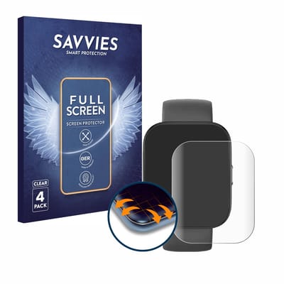 Savvies - Screenprotector voor Huami Amazfit Bip 5 - Folie Beschermfolie transparant volledig dekking 4 Stuks