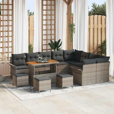 vidaXL - Tuinbank - Set - 13 - st - 12-Aantal - zitplaatsen - Grijs