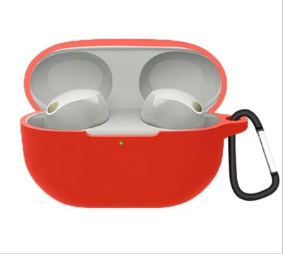 Cilicone hoes - Compatibel met WF-1000XM5 - Ultradun en zacht - Rood - Valbestendig - Krasbestendig - Ideaal voor oordopjes