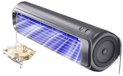 Draagbare mini-airconditioner - hoogwaardige wandgemonteerde verdampingskoeler - energiezuinige verdampingskoeler met drie snelheden - geschikt voor slaapkamers, keukens en badkamers - oplaadbaar - grijs