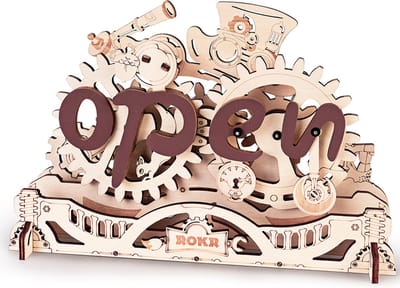 Robotime, 3D DIY Houten Bouwpakket Open Closed Sign, LK506, 23x1,5x15,5cm