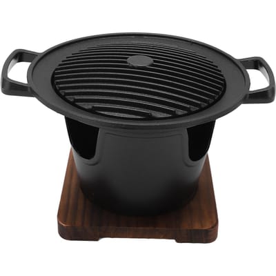 Mini BBQ Grill Set Anti-aanbak Voedselkwaliteit Materiaal Tafelgrill voor Reizen Picknicks Kamperen Buiten 1 tot 2 Personen black