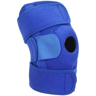 Neopreen Sport Compressie Kniebrace Pijnverlichting Blessureherstel Verstelbare Knieondersteuning Koninklijk Blauw