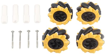 Omni-directionele Mecanum Wielen voor Robotica, DIY Speelgoed Onderdelen, 80mm (4 stuks) voor TT Motoren en Bouwprojecten