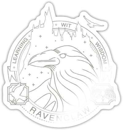 Harry Potter Ravenklauw Lineart Sticker maat S (10 x 10 cm)