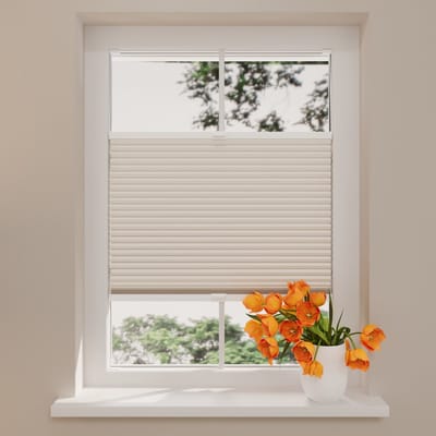 Plissegordijn Thermo - Verduisterend - 25 mm - Sand - 40 x 130
