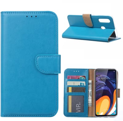 Ntech Hoesje Geschikt Voor Samsung Galaxy A60 Portemonnee Hoesje / Book Case - Turquoise