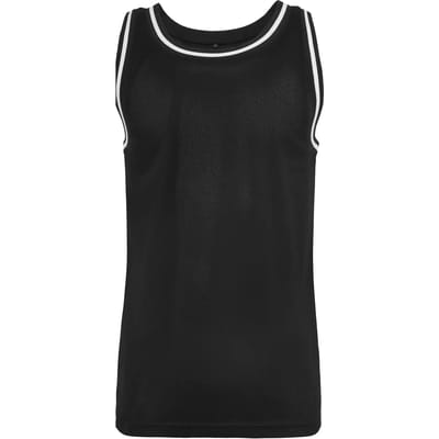Build your Brand Mesh Tanktop BY009 - Black/White - XL