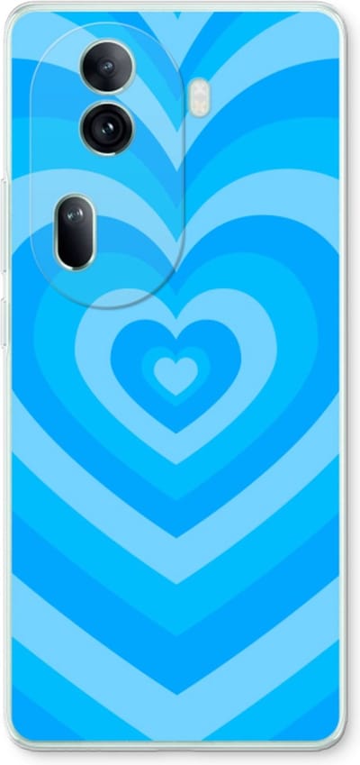 Case Company® - Hoesje geschikt voor Oppo Reno 11 Pro hoesje - Hart Blauw - Soft Cover Telefoonhoesje - Bescherming aan alle Kanten en Schermrand