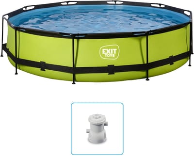 EXIT Lime zwembad ø360x76cm met filterpomp - Groen - Zwembad - Filterpomp - Opzetzwembad - Kindvriendelijk - Fris Zwemwater