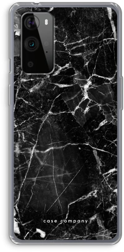 Case Company® - Hoesje geschikt voor OnePlus 9 Pro hoesje - Zwart Marmer - Soft Cover Telefoonhoesje - Bescherming aan alle Kanten en Schermrand