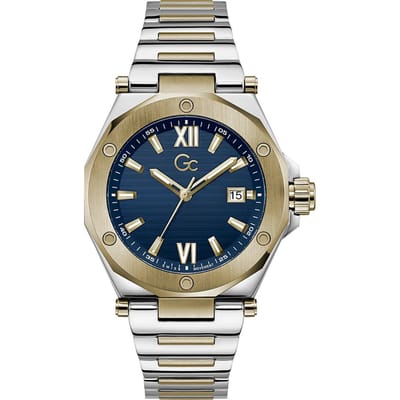 Gc Gc Legacy Sleek Metal Analoog Quartzhorloge Zilverkleurig En Goudkleurig Kast Gemaakt Van 100% Roestvrij Staal En Een Armband Van 100% Roestvrij Staal 42 Z67001G7, Z67002G2, Z67003G7, Z67004G2