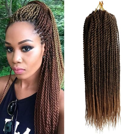 6 Bundels 18 Inch Senegalese Twist Vlechthaar voor Crochet Extensions Synthetisch