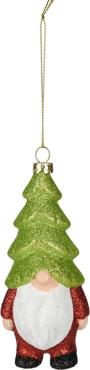 Home and Styling kersthanger gnome/dwerg/kabouter - kunststof - 12,5 cm