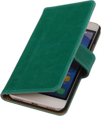 Bestcases Hoesje Pasjeshouder Telefoonhoesje Honor Y6 - Groen