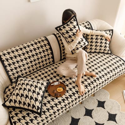 Plaid Jacquard Bankkussen Winter Pluche Woonkamer Bankovertrek Verdikt Gevoerd Warm Antislip Rugleuningovertrek Armleuning Handdoeken 70x70cm 1pcs