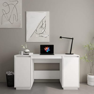 Wit Bureau - Werktafel - Thuiswerken Kantoor - Met Boekenkast - 140 cm - Wit