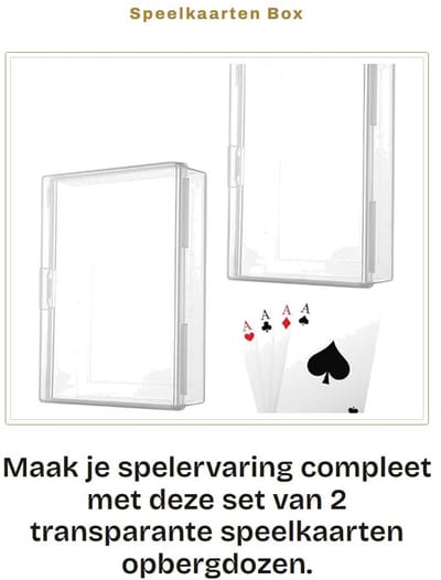 Dailygoods- Kaartendoos Transparant - Opbergdoos voor Speelkaarten - Set van 2 - Stapelbaar - Vervangende Doos - Geschikt voor 69 mm x 98 mm x 24 mm