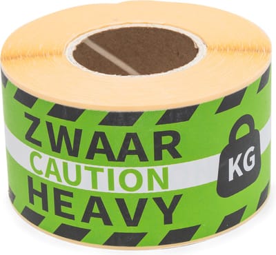 Raadhuis gevaaretiketten - HEAVY - groen/zwart - 250 stuks - sticker waarschuwing