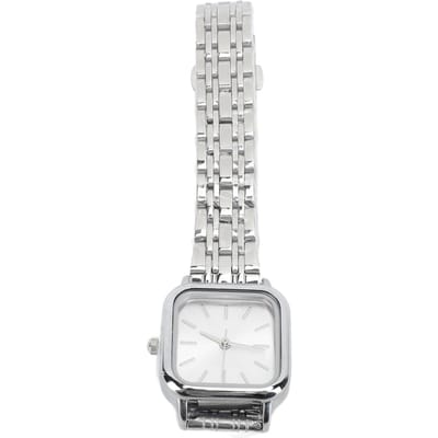 Dames Quartz Horloge Legering Stalen Band Stijlvol Waterdicht Dames Vierkant Polshorloge voor Dagelijks Gebruik white