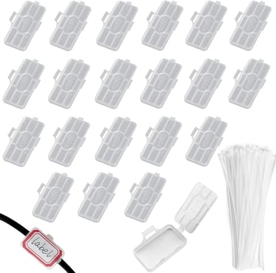 Kabellabels 30 stuks - transparant - met kabelbinders - snel kabels identificeren - ShopVlot