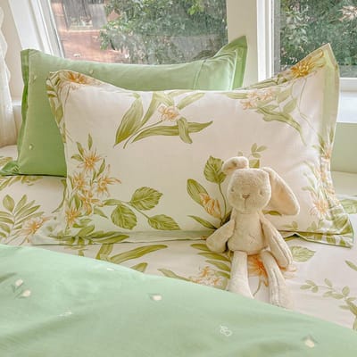 100% Katoen 1 Stuk 48cm*74cm Kussensloop Schoonheid Bloemenprint Kussensloophoes Voor Slaapkamer 48X74cm 1pc beige