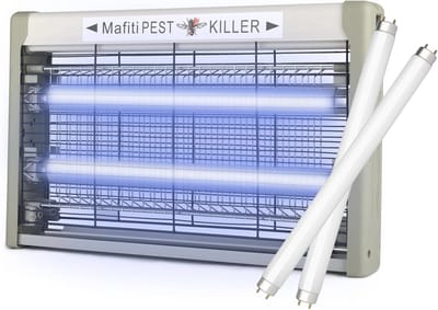 Elektrische insectenverdelger met UV-licht en 2 reservelampen - Vliegen- en muggenbestrijding voor binnen en buiten