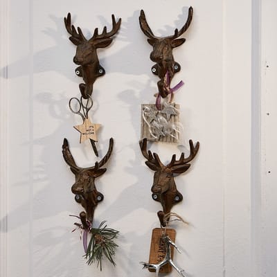 LOBERON Haak set van 4 Deer antiekbruin