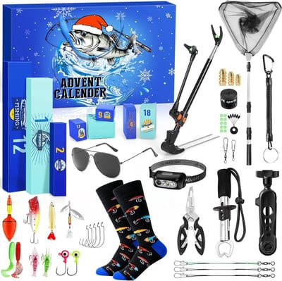 Vis Adventskalender voor Mannen en Jongens - 24 Dagen Vissen Cadeaus voor Kerst, Perfect voor Vader, Broer en Oom