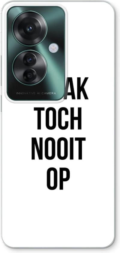 Case Company® - Hoesje geschikt voor Oppo Reno 11 F hoesje - Ik pak nooit op - Soft Cover Telefoonhoesje - Bescherming aan alle Kanten en Schermrand
