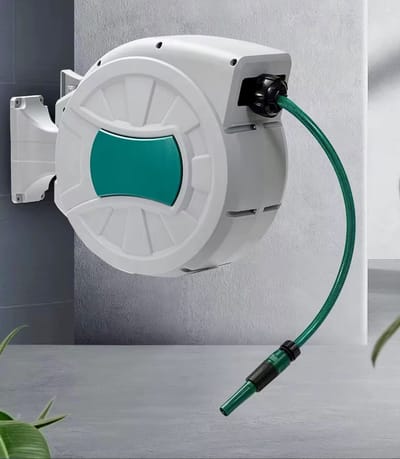 tuinslanghaspel 20 meter - Slanghaspel automatisch - 180° Draaibare muurhaspel - Wandslangenbox met tuinslang