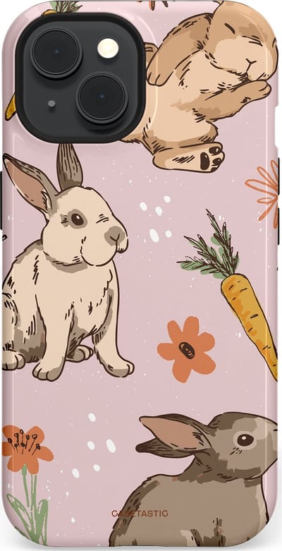 Casetastic Hoesje Geschikt voor Apple iPhone 15 Magsafe - Stijlvolle Beschermende Duo-layer Case - Hop hop knuffels