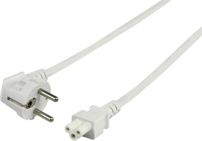 Bandridge C5 stroomkabel - 1,8 meter - wit - schuko kabel