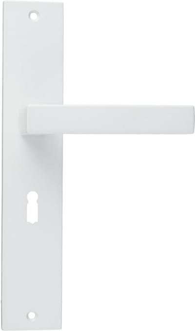 Ostiumhome® - Deurbeslag- Deurklink op schild met Sleutelgat 56mm - Wit - Lorto