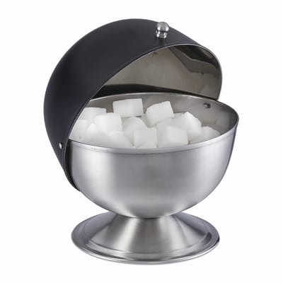 Suikerpotje met deksel - Ø 14 cm - rvs