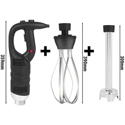 GGM Gastro Stabmixer inkl. Mixstab 400mm & Rührbesen - 450 Watt - Geschwindigkeit stufenlos regelbar