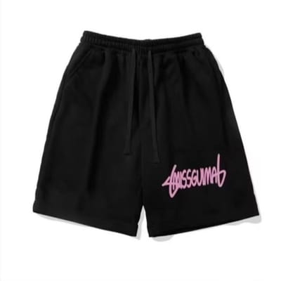 Amerikaanse Sportshorts Zomer Nieuw Trendy Merk Veelzijdig Letter Heren Losse Casual Vijfpuntsbroek L zwart
