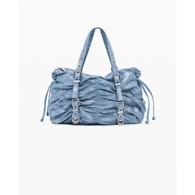 Desigual schoudertas Gathered Denim Shoulder Bag Space Blue Lichtblauw