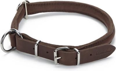 Beeztees leren halsband Djenga. Bruin. 52 cm.