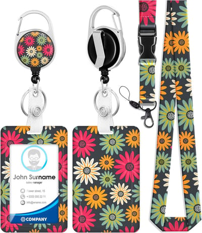 Afneembare Lanyard met Uittrekbare Badgehouder - Sleutelhanger Keycord met Clip - Trekkoord Badge Pashouder - Kaarthouder Keykoord - Intrekbare Houder voor Kaart/Sleutels - Universeel Telefoon/GSM Koord - Sleutelkoord/Nekkoord - Telefoonkoord Ketting
