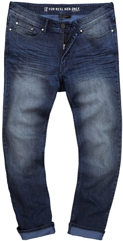JP 1880 - Heren - Jeans denim FLEXNAMIC® Buik-Fit vintage look Straight-Fit - Donkerblauw denim - Maat 70