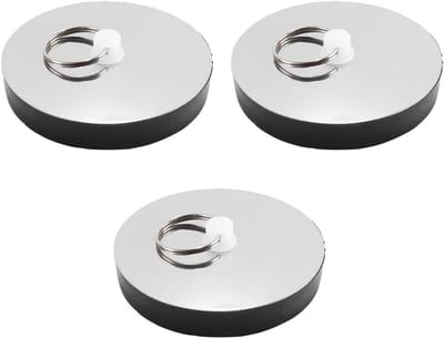 Rubberen Afvoerstop - Badkuip Stopper - Water Dicht Maken - Set van 3 stuks - 55.7 mm diameter - Zwart