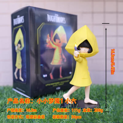 17CM Anime Gam Little Nightmares Six Figurine Manteau Jaune Robe Modèle d'habillage mono Jouet Poupée Position Debout Modèle d'Action PVC With box gray