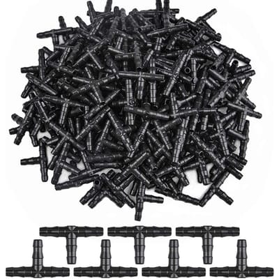 30 stuks Druppelirrigatiesysteem met Doornige Driehoekige Connector, 4/7 mm Waterpijp Verbinding, Automatische Besproeiing Accessoires voor Tuin en Potplanten 30pcs zwart