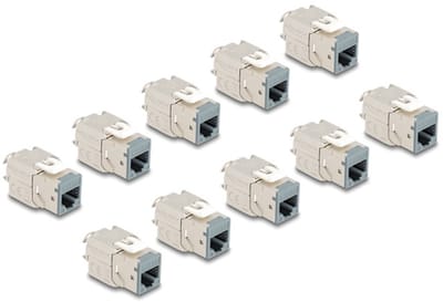 Delock Keystone Modul RJ45 jack to LSA Cat.6A toolfree grey set 10 pieces