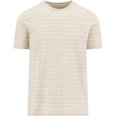Fynch-Hatton T-Shirt Slub Stripe Crew Neck Cement / male